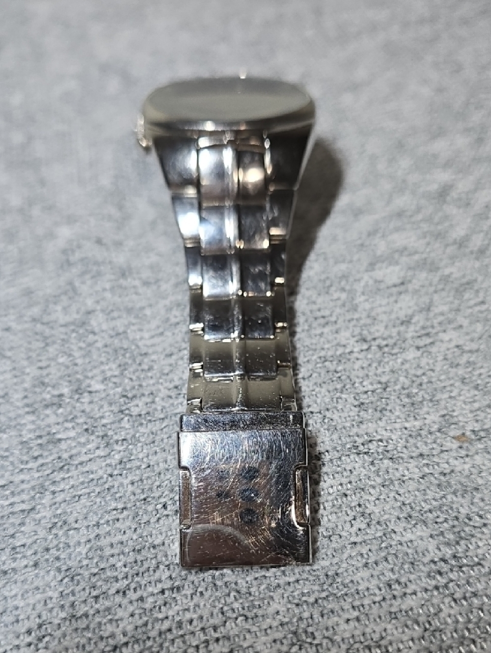 Timex Black Dial Stainless Steel, Indiglo Chrono Alarm Watch with Orange Accents - Picture 4 of 7